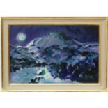 George Gray XX Royal Academy ? Oil on canvas ' Purple Mountain 1990 ' Signed lower left and titled