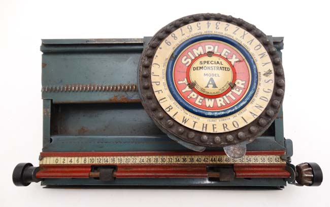 A c1900 tinplate American made '' Simplex '' typewriter '' Special demonstrated model A '' with - Image 6 of 8