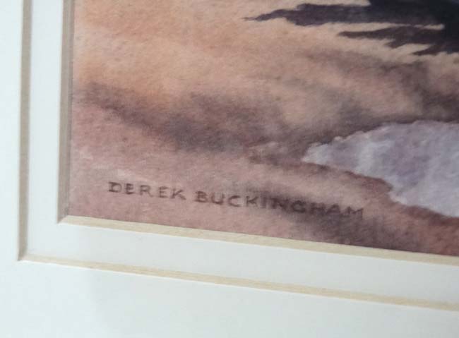 Rog Pettitt XX Watercolour ' Marbella ' & Derek Buckingham XX Watercolour ' The Lonely Shore ' 10 - Image 8 of 9