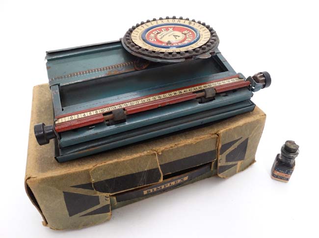 A c1900 tinplate American made '' Simplex '' typewriter '' Special demonstrated model A '' with - Image 4 of 8