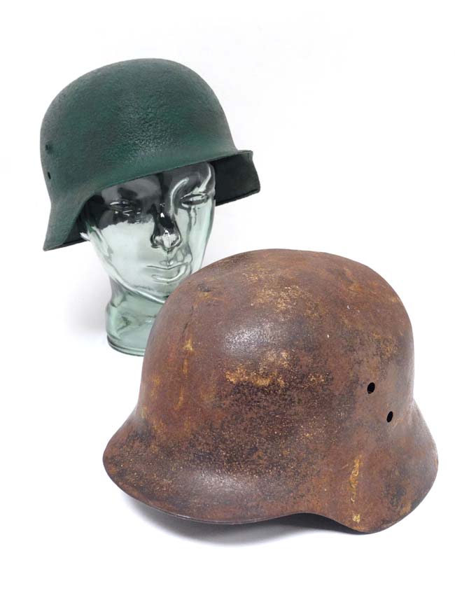 Militaria : A WWII Hungarian - issue Stahlhelm - type M95 steel combat helmet , - Image 4 of 4