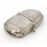 A silver plate vesta case with integral sovereign carrier and stamp case.