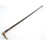 Equestrian : An early 20thC Baleen wrapped , Antler handled Hunting Crop / Whip by Swaine Adeney ,
