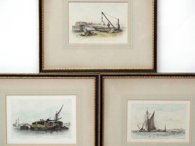 Drawn and engraved by Edward William Cooke (1811-1880) 10 hand colored maritime subjects engravings - Image 6 of 8