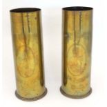 Militaria : Two WWI Trenchart German artillery shells ,