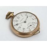 Waltham Fob Watch : a gilt cased top wind Waltham Fob Watch with provision for early wristwatch at