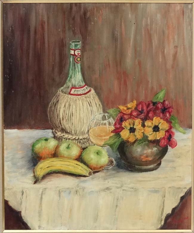 G Hodges XX Oil on board Still life Signed lower right 23 1/2 x 19 1/3" CONDITION: - Image 3 of 3