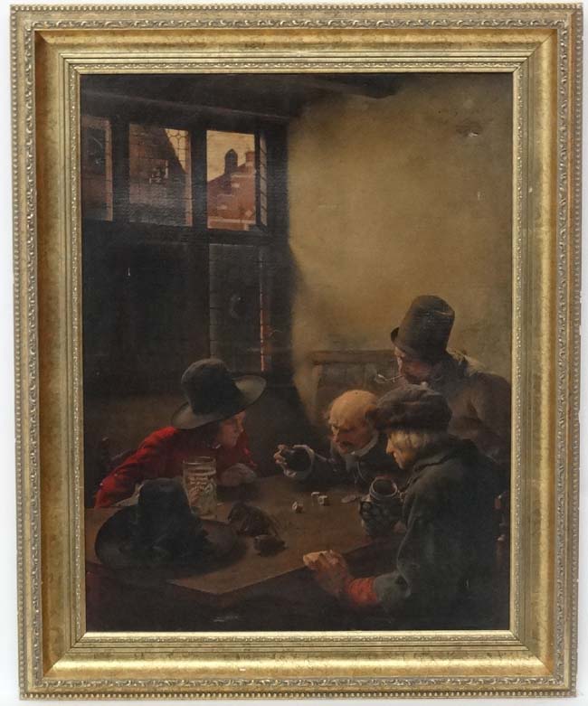 *Withdrawn from Auction * After Claus Meyer (1856- 1919) Oleograph Dutch interior tavern