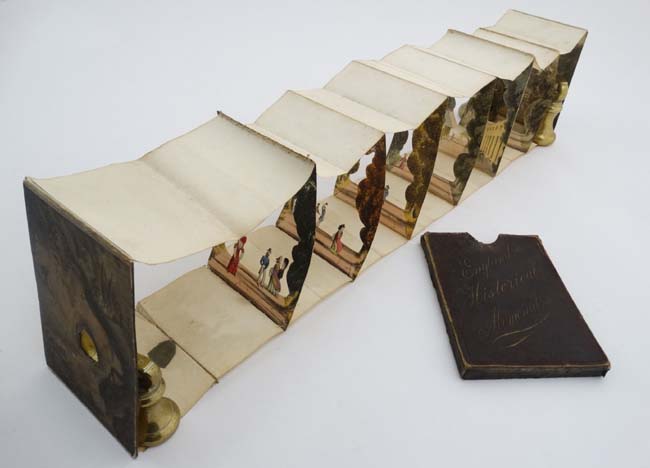 A rare cased 19thC expanding toy Diorama, peepshow viewer. - Image 3 of 9