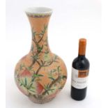 A large Chinese famille rose bottle vase ,