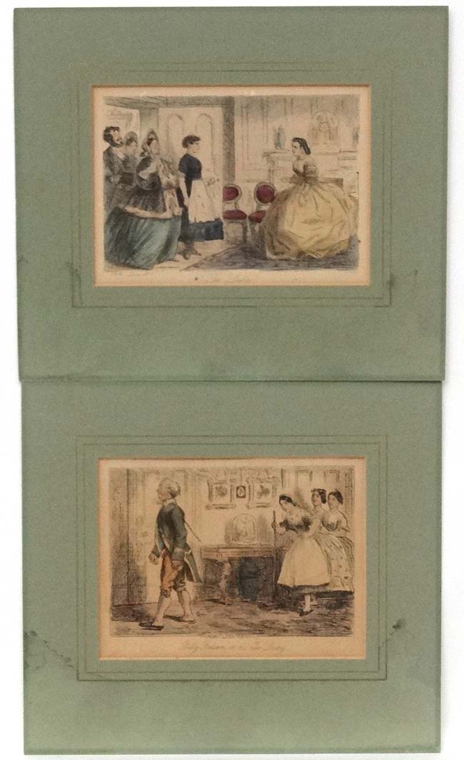 After John Leech 2 hand coloured etchings ' The Ladies ' & ' Billy Balsam in his new livery ' Each