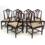 A set of 6 Chippendale style mahogany dining chairs with drop in seats 37 1/2" high