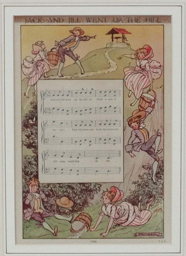 After Monseill Coloured print Nursery Rhyme ' Jack and Jill went up the Hill ' Facsimile signature - Image 3 of 4