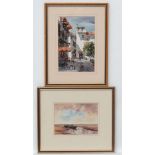 Rog Pettitt XX Watercolour ' Marbella ' & Derek Buckingham XX Watercolour ' The Lonely Shore ' 10