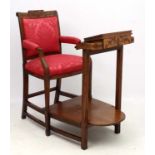 A late 18th / early 19th C Library Reading Chair with integral folding stand of mahogany