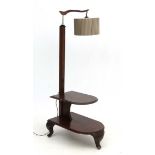 Vintage Retro : an American 1940's / 50's lamp table Table lamp of 2 tier walnut construction with
