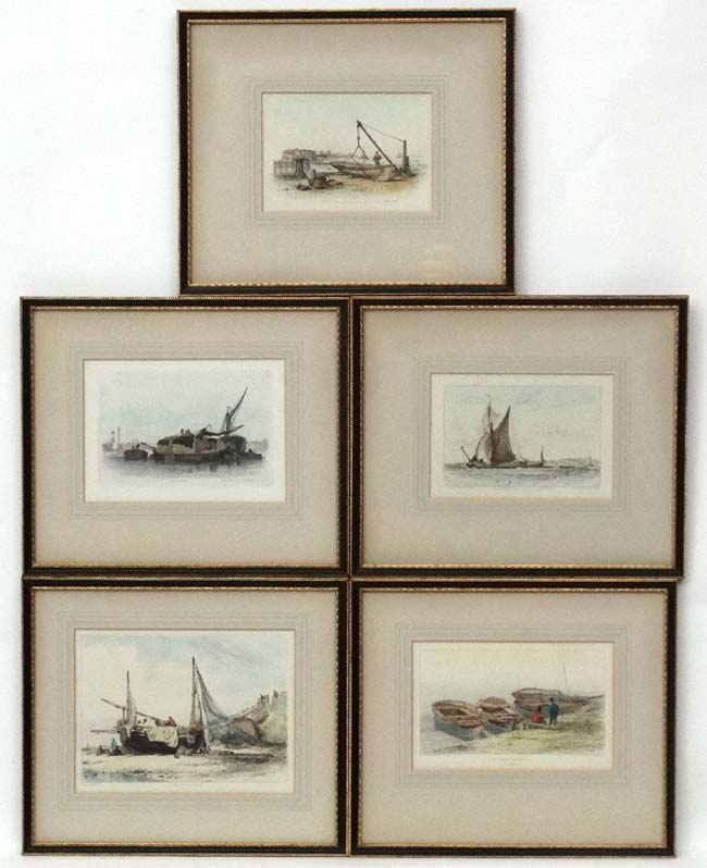 Drawn and engraved by Edward William Cooke (1811-1880) 10 hand colored maritime subjects engravings - Image 8 of 8