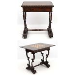 A 19thC Regency rosewood occasional table with tripod base and octagonal column 20 3/4" diameter x