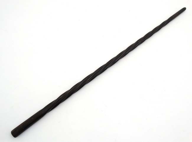 An early 20thC carved ebony walking cane , - Image 2 of 2
