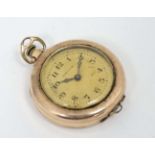 Waltham fob Watch : a gilt cased top wind American Fob Watch with provision for early wrist watch