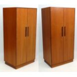 Vintage Retro : two G-plan red label teak wardrobes ( his and hers ),