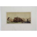 Militaria : A polychrome print of Napoleonic - era British Infantry soldiers in redoubt formation ,