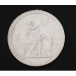 A Royal Copenhagen '' Eneret '' classical white bisque relief decorated porcelain plaque ,