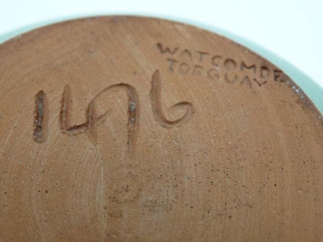 A small '' Watcombe '' Torquay green lustre pot, number 1476, bears inscribed mark to base. - Image 2 of 4