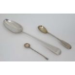 3 items of silver comprising A Geo III silver old English table spoon hallmarked London 1805 maker