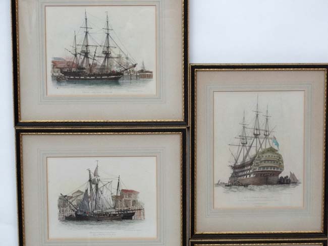 Drawn and engraved by Edward William Cooke (1811-1880) 10 hand colored maritime subjects engravings - Image 3 of 8