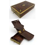 An exceptionally rare 18thC / 19thC Campaign reconnaissance artists box with hinge and swing