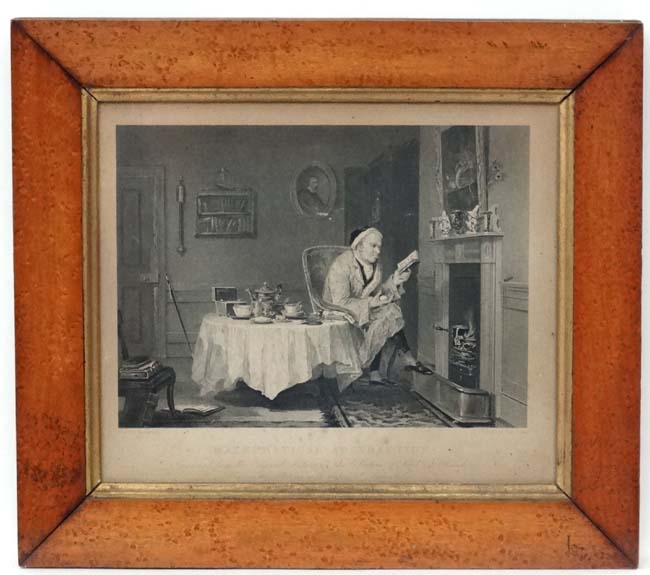 Robert Graves ( 1798-1873) after Theodore Lane ( 1800-1828) Birdseye maple framed engraving '