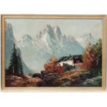 F Schmidt XX Oil on canvas Tyrolean scene Signed lower left 20 x 28" CONDITION: