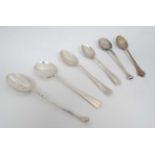 6 assorted teaspoons to include 1 x Sheffield 1946 maker James Dixon & Sons Ltd,