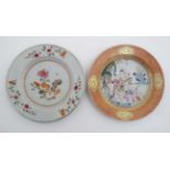 Two Chinese famille rose plates;