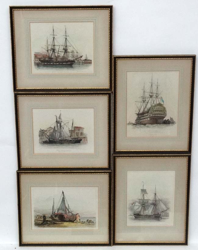 Drawn and engraved by Edward William Cooke (1811-1880) 10 hand colored maritime subjects engravings - Image 5 of 8