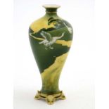 An unusual c1907 Royal Worcester '' Geese '' pattern vase, shape number F106,