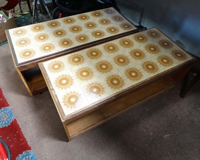 Two Retro 1970's tiled top coffe tables CONDITION: Please Note - we do not make - Image 3 of 3