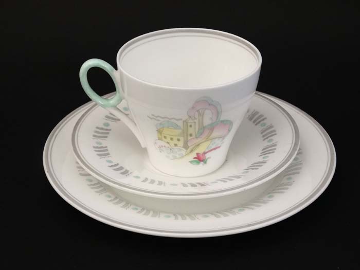 A Shelley 3 piece tea set , to include cup, saucer and sandwich plate, pattern number C123683, - Image 6 of 11