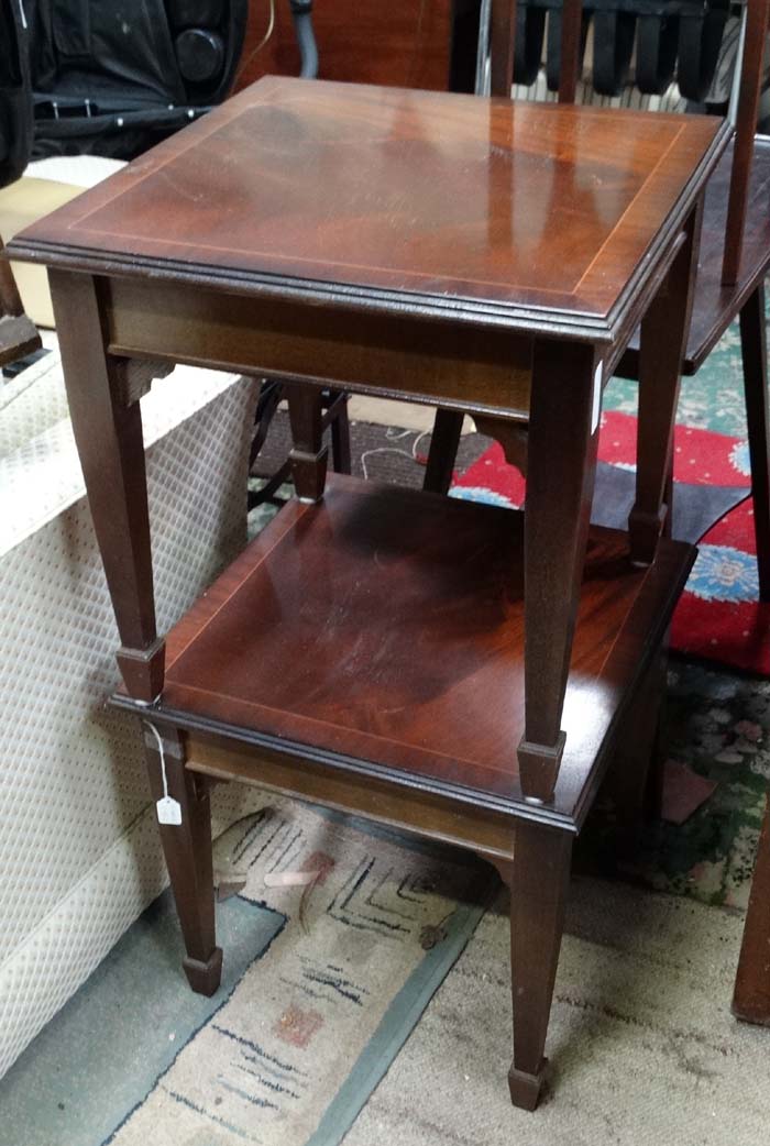 Pair of mahogany side tables CONDITION: Please Note - we do not make reference to - Image 2 of 2