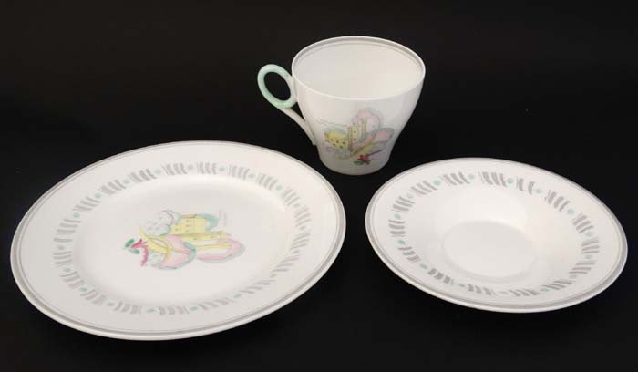 A Shelley 3 piece tea set , to include cup, saucer and sandwich plate, pattern number C123683,