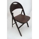Retro Folding chair with faux crocodile skin seat & back CONDITION: Please Note -