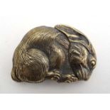 Late 20thC brass vesta case formed as a stylized rabbit CONDITION: Please Note - we