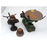 2 Pairs of grocers balance scale together with assorted weights CONDITION: Please