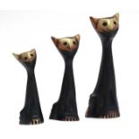 Three brass cats CONDITION: Please Note - we do not make reference to the condition