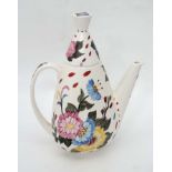 Teapot with hand painted floral decoration CONDITION: Please Note - we do not make