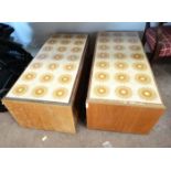 Two Retro 1970's tiled top coffe tables CONDITION: Please Note - we do not make
