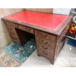 A Reproduction pedestal desk CONDITION: Please Note - we do not make reference to