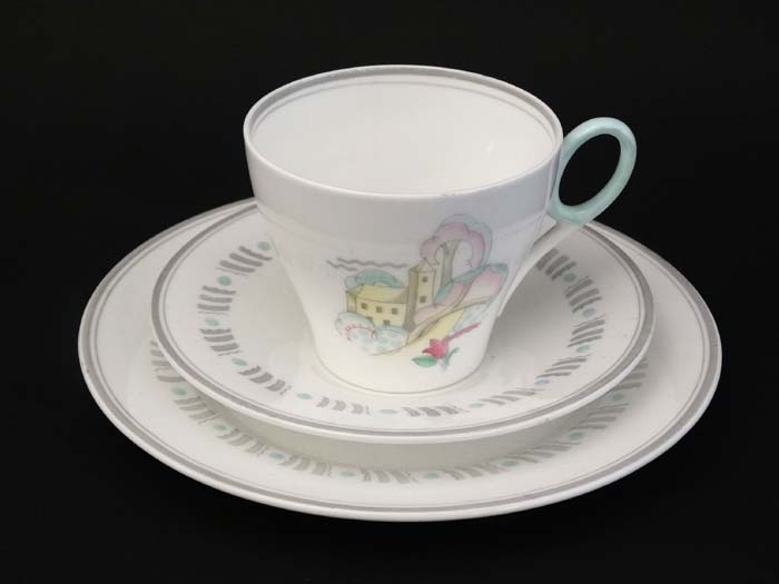 A Shelley 3 piece tea set , to include cup, saucer and sandwich plate, pattern number C123683, - Image 5 of 11