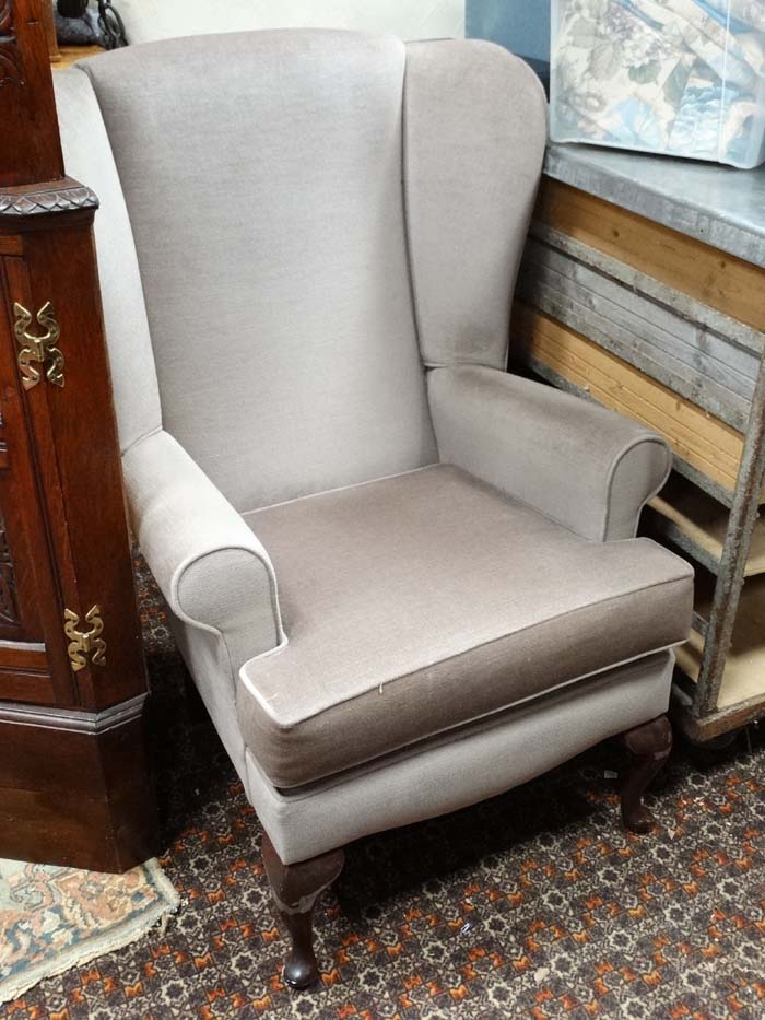 Wing back armchair CONDITION: Please Note - we do not make reference to the - Image 3 of 3
